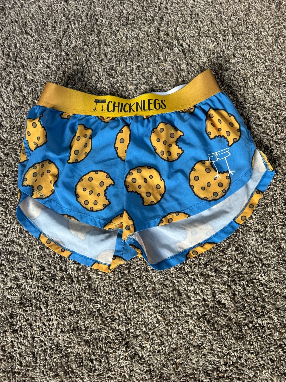 Chicknlegs Blue Cookie Print Running Shorts